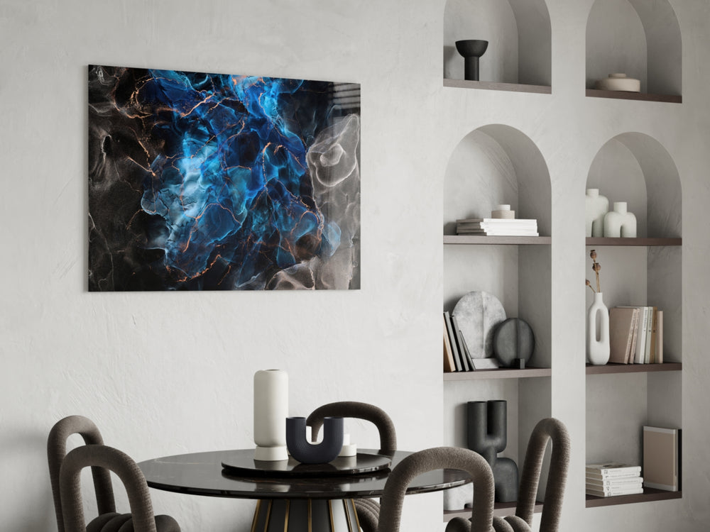 Energy glass print enhancing an office with cinematic drama
