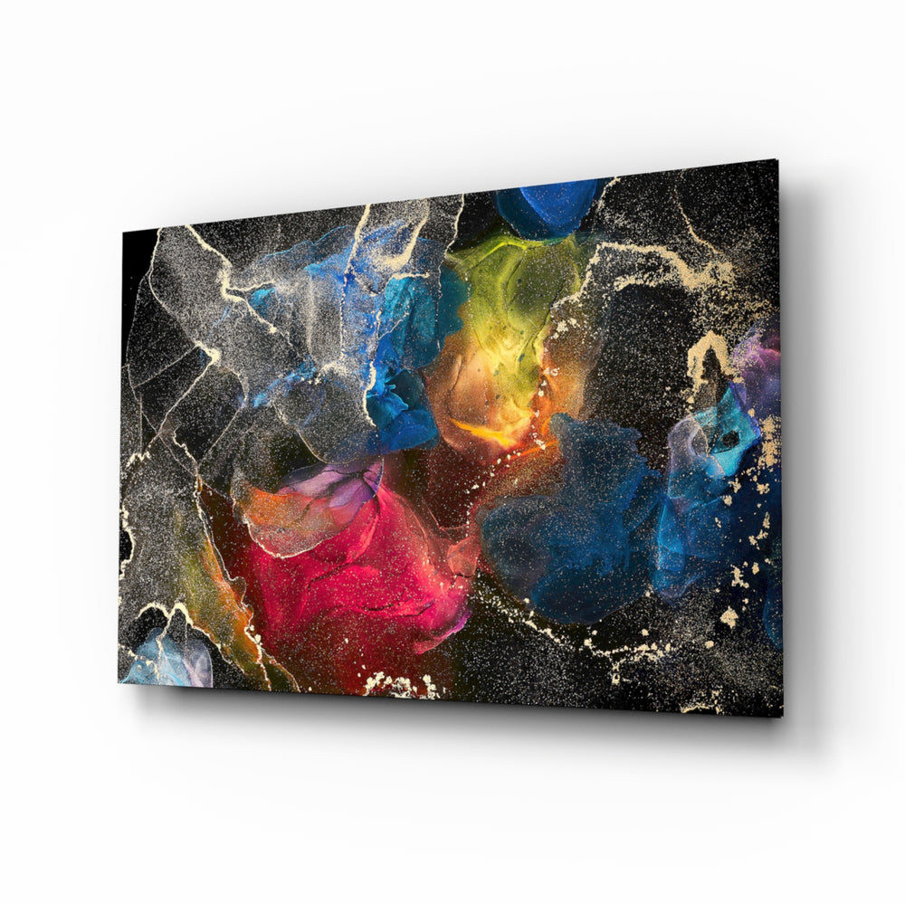 Plasma-cosmic panel bringing electric drama to a contemporary lounge
