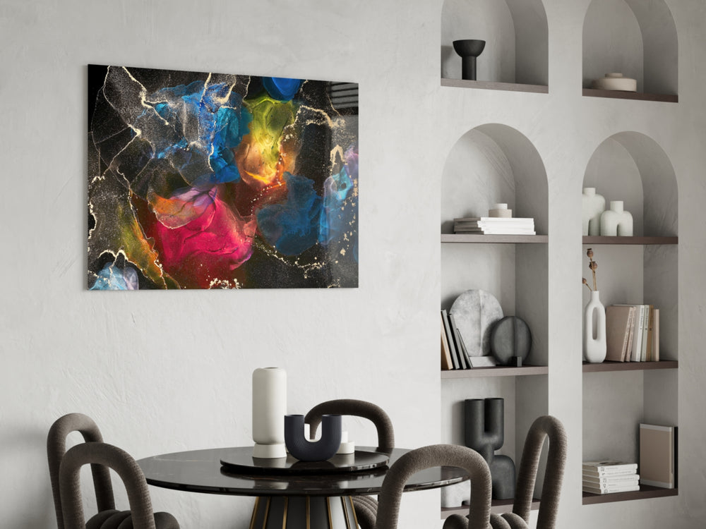 Energy glass print enhancing an office with cinematic drama