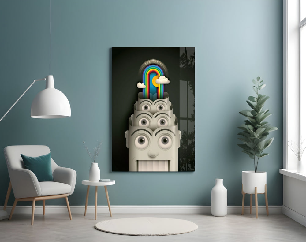 Rainbow Machine panel adding editorial mood to an office