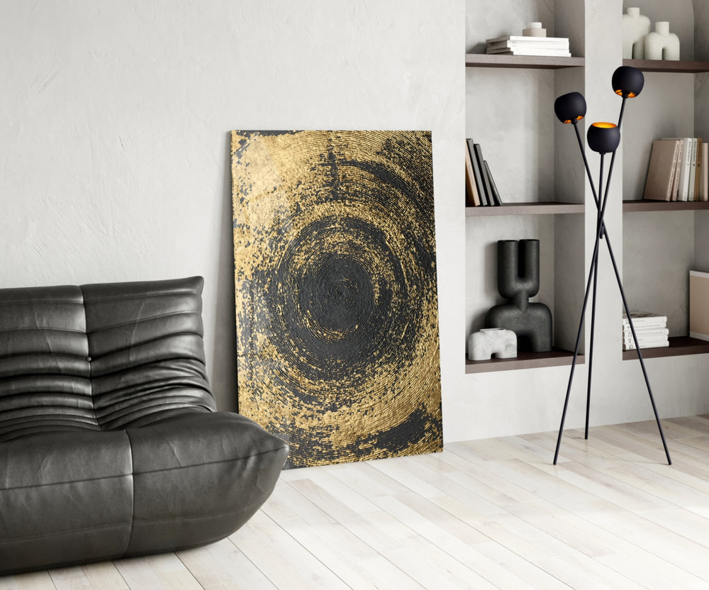 Abstract Loop glass print enhancing an office with cinematic drama