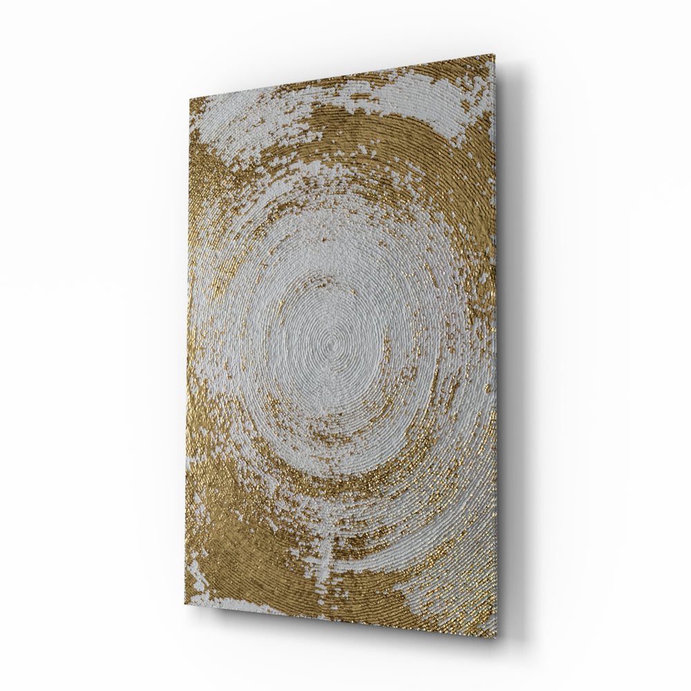 Metallic-spiral panel bringing serene luxe to a contemporary lounge