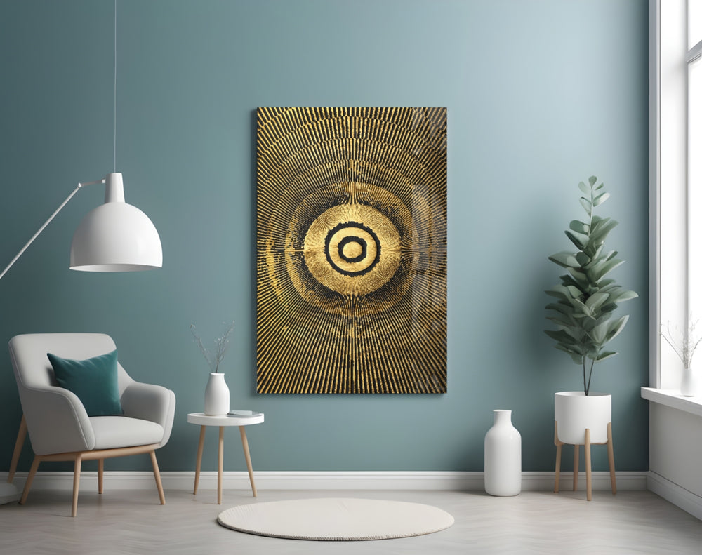 Abstract Loop panel adding editorial mood to a living room
