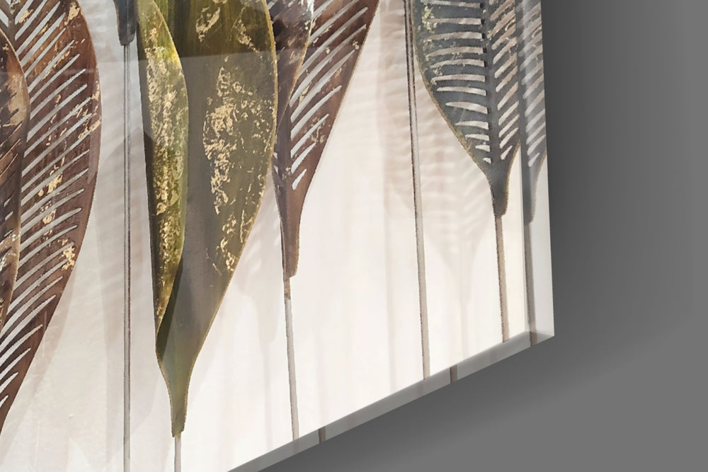 Feathers panel catching window light to reveal its luxe shimmer