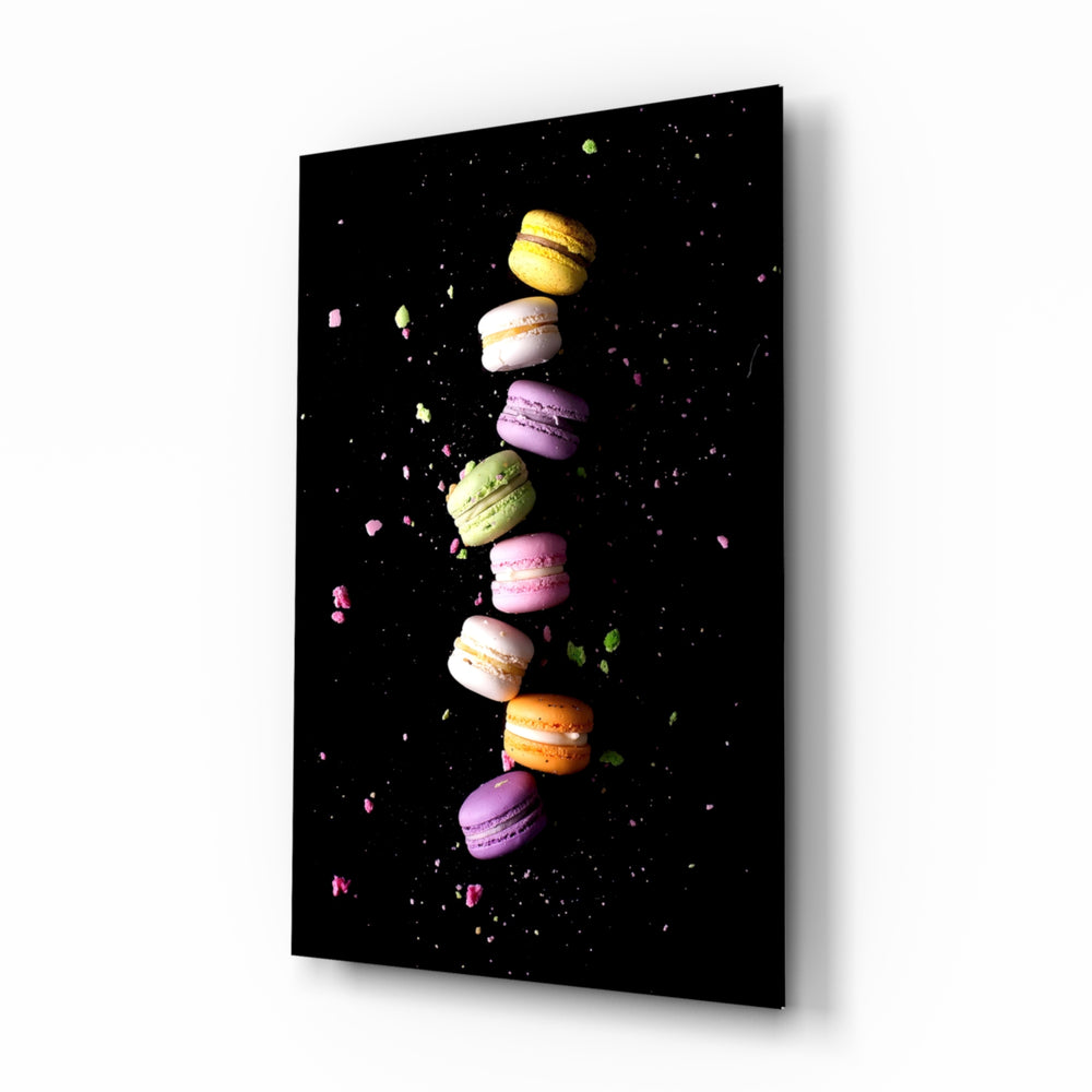 Pastel-still-life panel bringing playful sweetness to a contemporary lounge