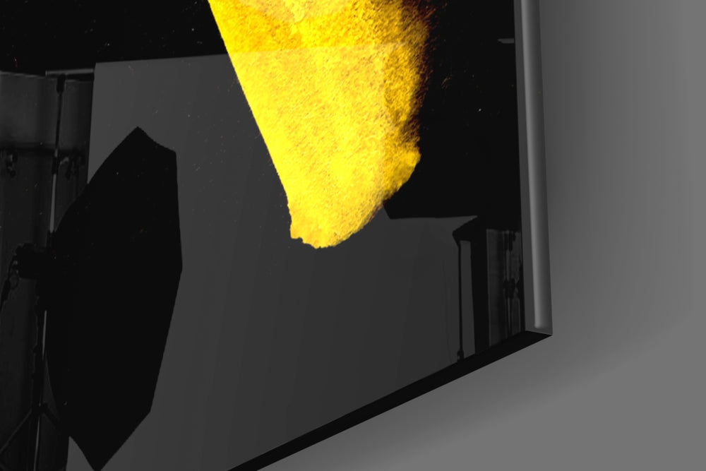 Yellow Story panel catching low light to reveal its dramatic warmth