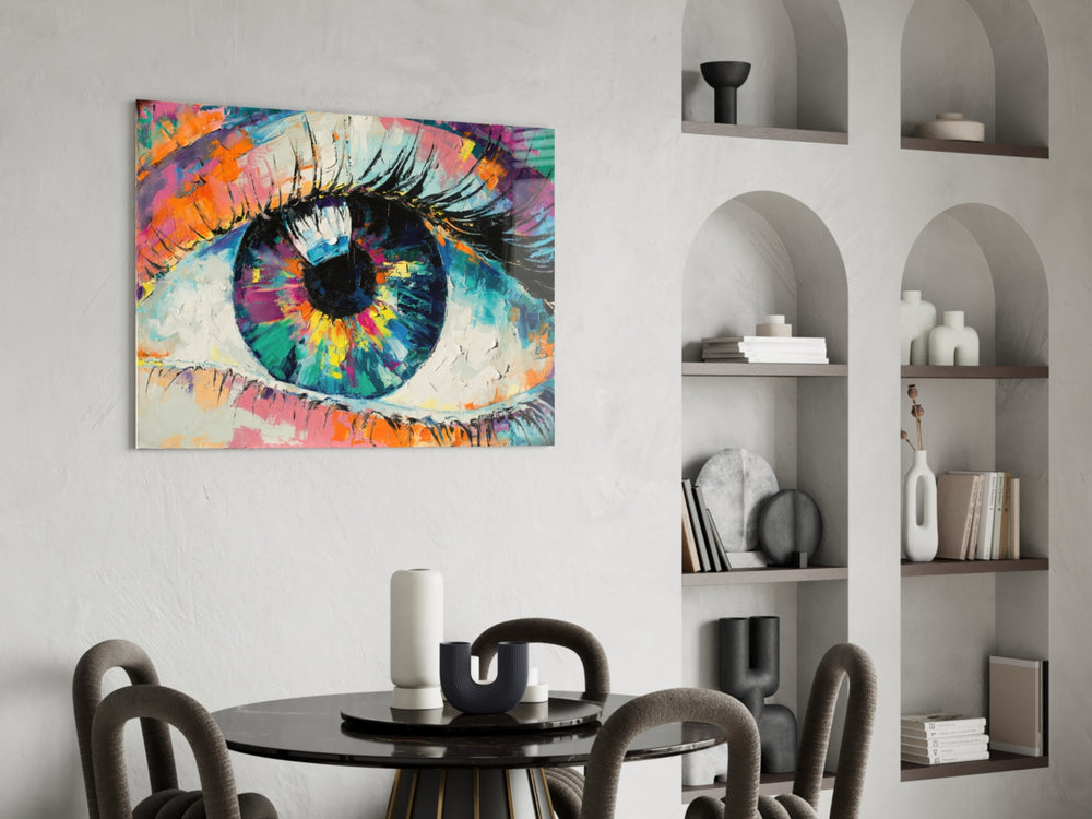 Pupil glass print enhancing an office with cinematic drama