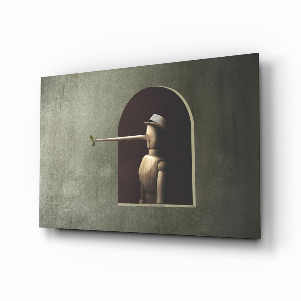 Surreal-conceptual panel bringing contemplative whimsy to a contemporary lounge