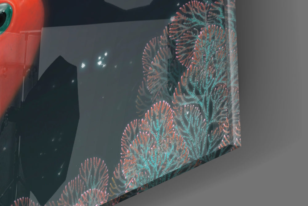 Fish panel catching low light to reveal its luminous calm