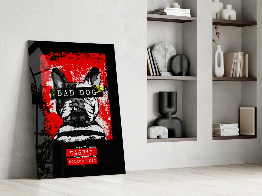 Bad Dog artwork anchoring a wall with bold playful palette