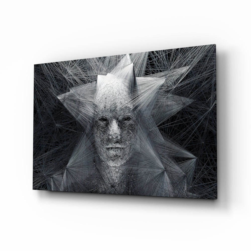 Geometric-3D panel bringing bold drama to a contemporary lounge