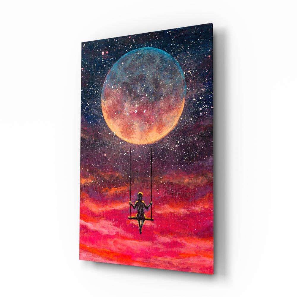 Dream-fantasy panel bringing dreamy warmth to a contemporary bedroom