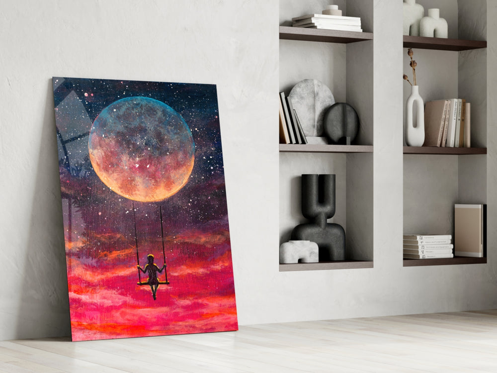 Freedom artwork anchoring a wall with dreamy fantasy palette
