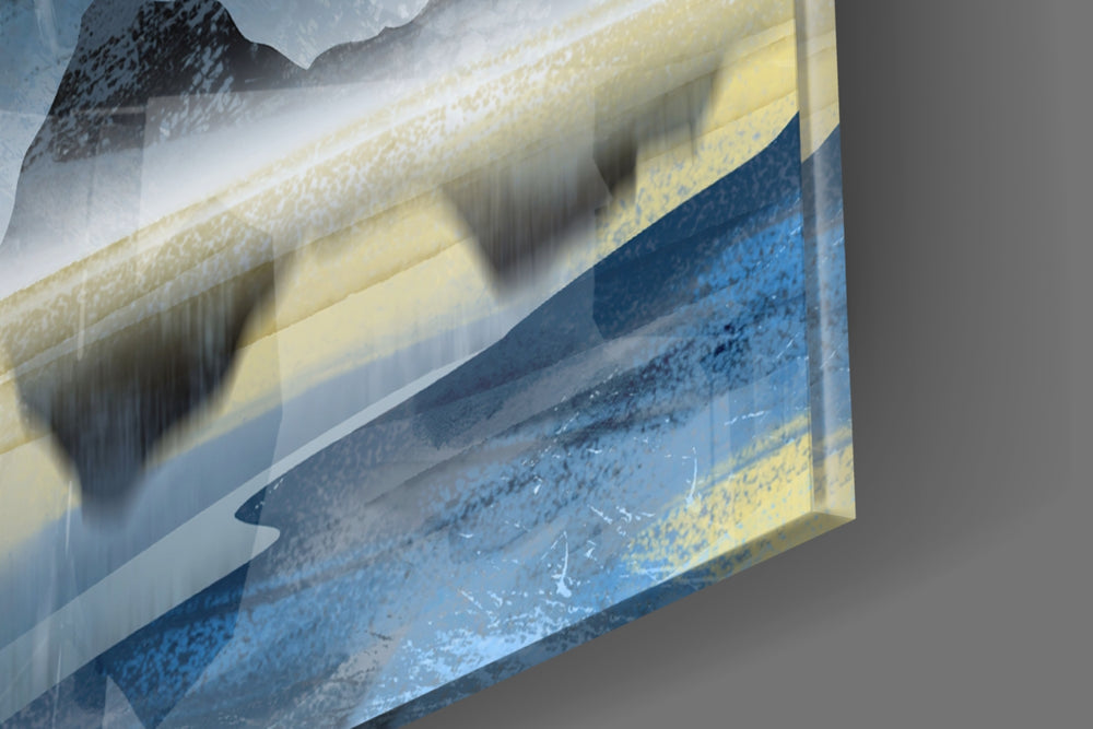 Mountains panel catching window light to reveal its luminous calm