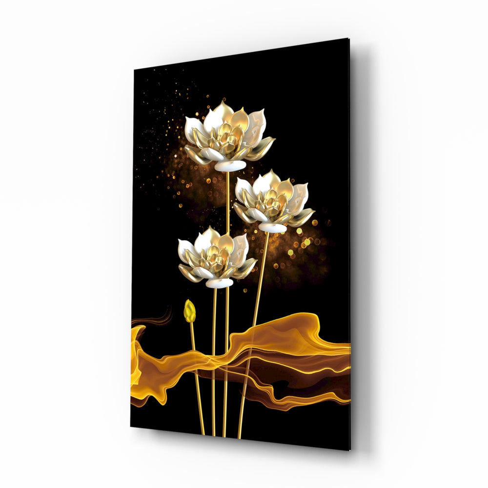 Luxe-floral panel bringing luxurious warmth to a contemporary lounge