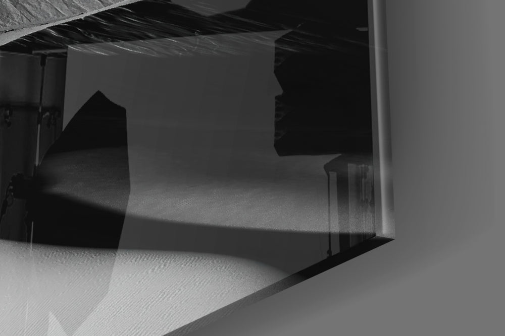 Black Landscape panel catching window light to reveal its tonal contrast