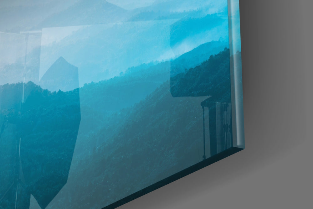 Abstraction panel catching window light to reveal its luminous calm