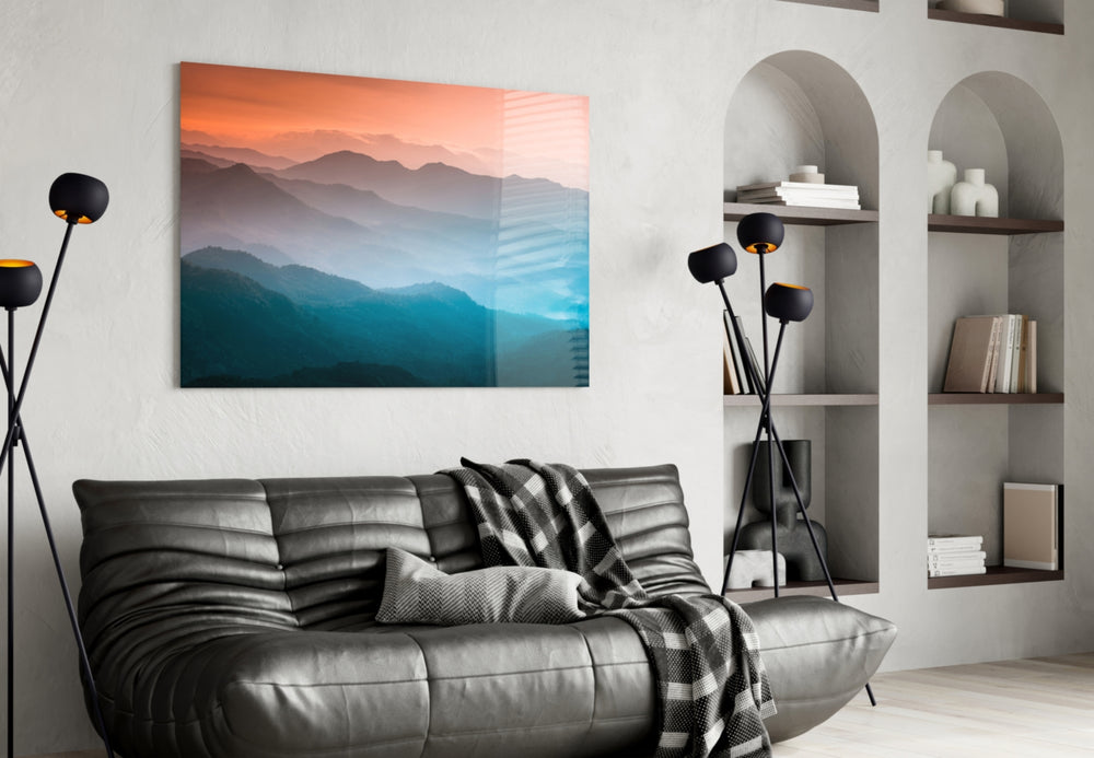 Abstraction panel adding editorial calm to a bedroom