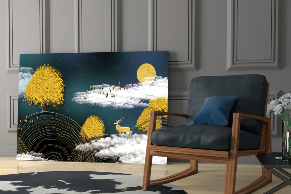 Abstraction artwork anchoring a wall with dreamy luxe palette