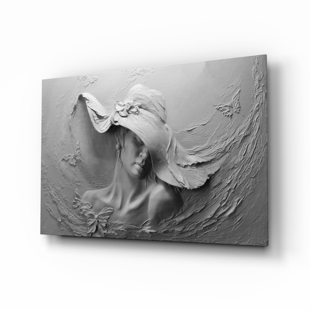 Plaster-relief panel bringing elegant calm to a contemporary lounge