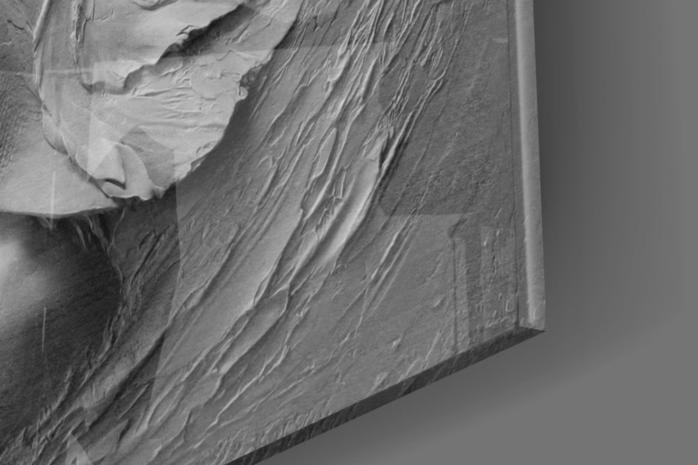 Relief Woman panel catching window light to reveal its tonal calm