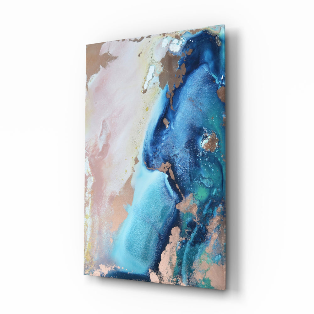 Resin-marine panel bringing serene warmth to a contemporary lounge