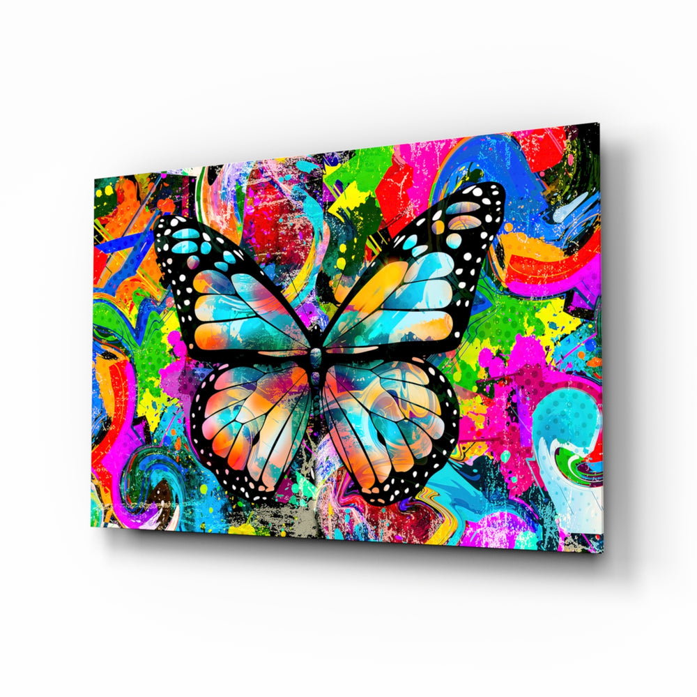 Pop-graffiti panel bringing bold drama to a contemporary lounge