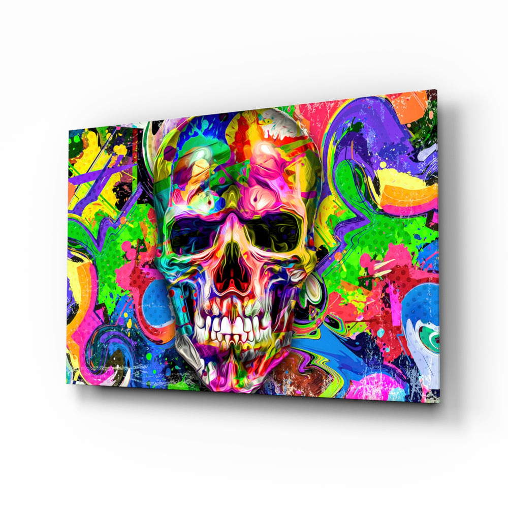 Pop-graffiti panel bringing bold drama to a contemporary lounge