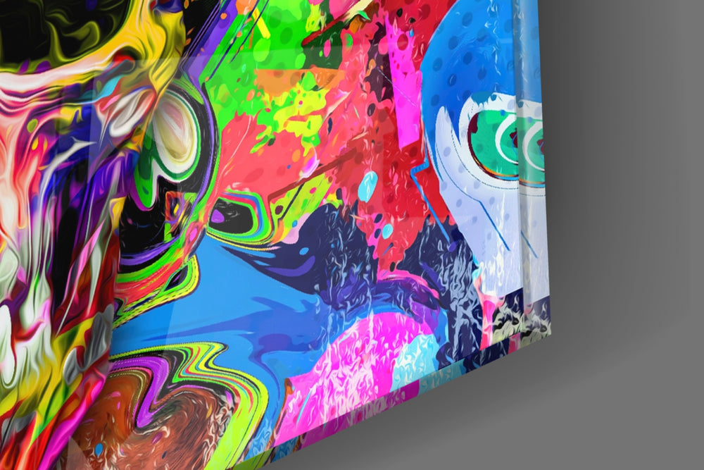 Skull panel catching low light to reveal its electric saturation