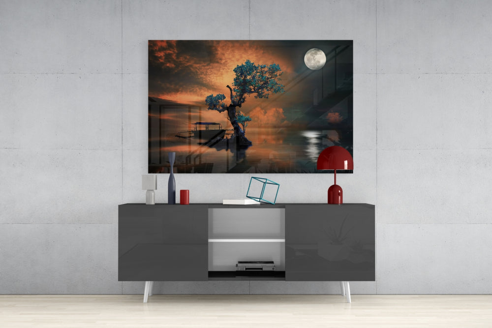 Night of the Tree Glass Wall Art.