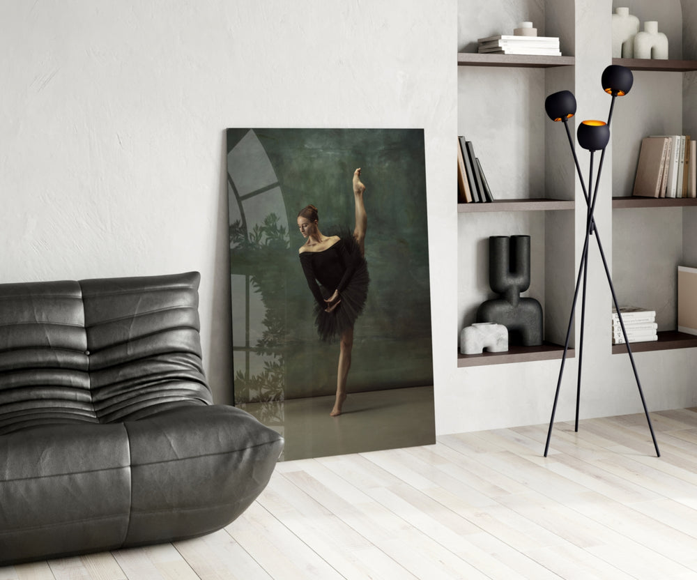 Ballerina glass print enhancing a study with cinematic calm