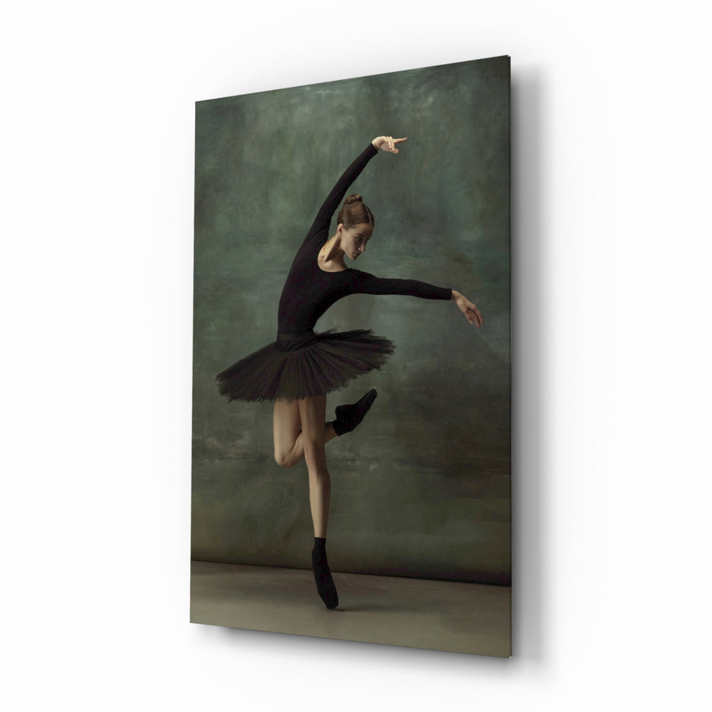 Noir-classical panel bringing elegant drama to a contemporary lounge