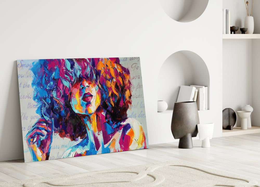 Bohemian glass wall art styled above a sofa in a living room