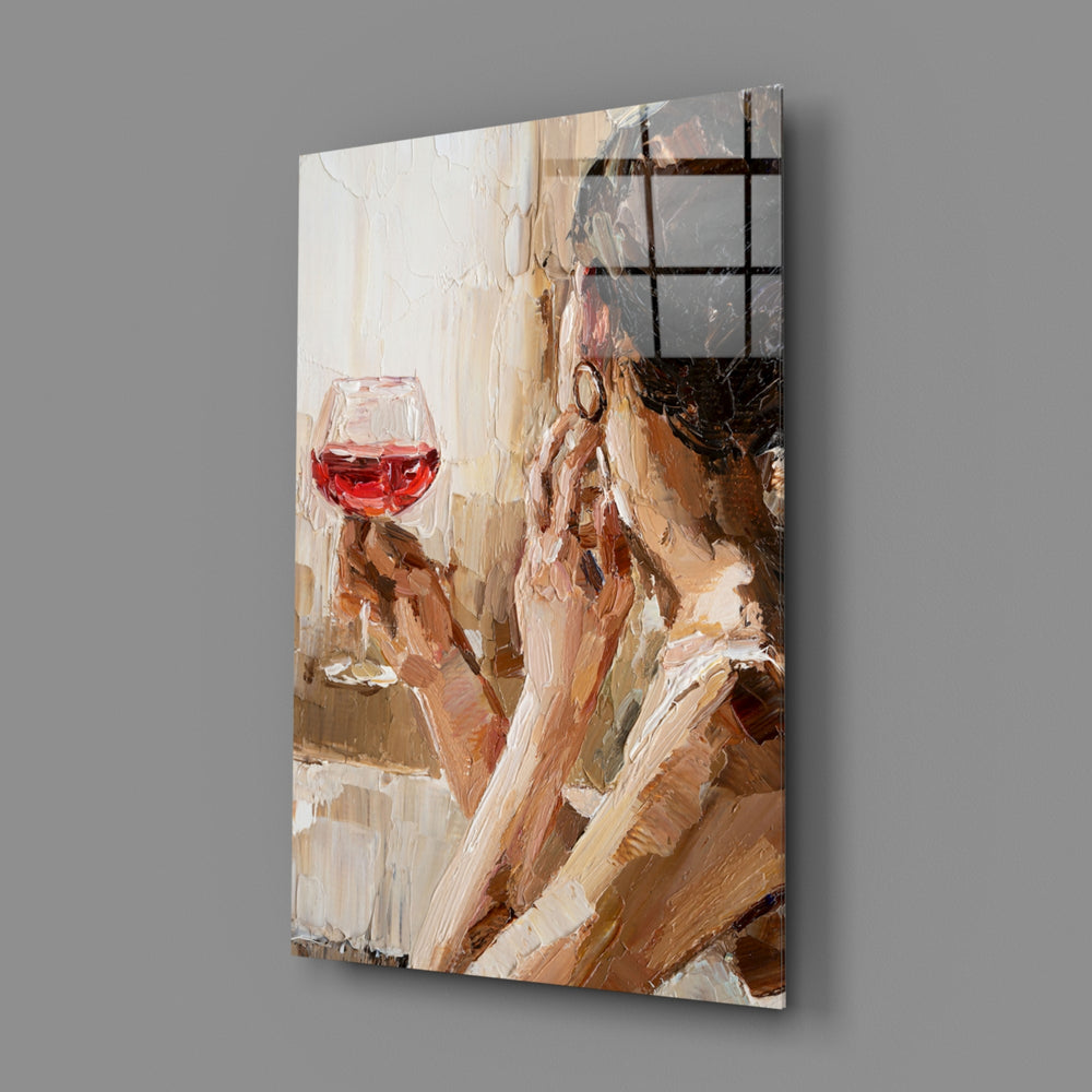 Classical-impasto panel bringing refined warmth to a contemporary dining room