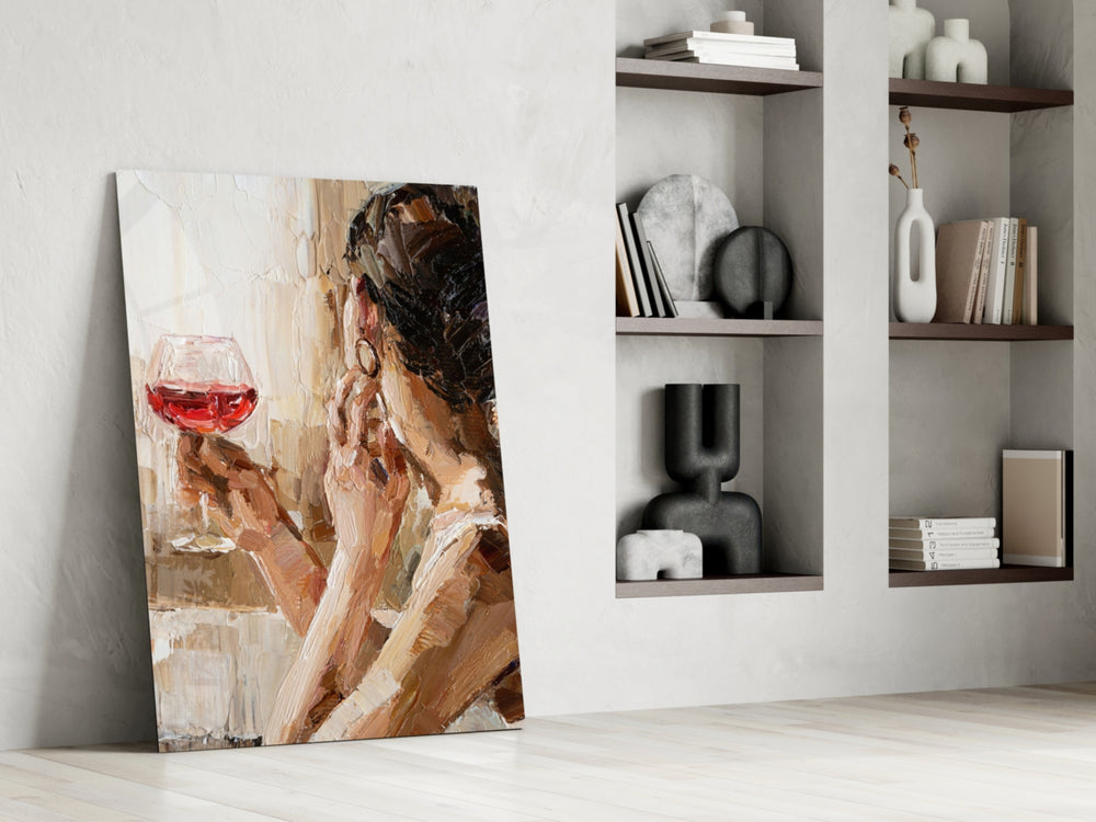 Wine and Women glass print enhancing a bedroom with cinematic intimacy