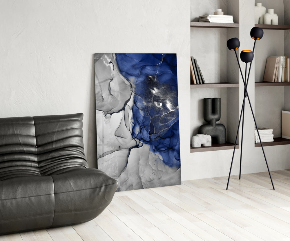 Blue Marble panel adding editorial calm to an office