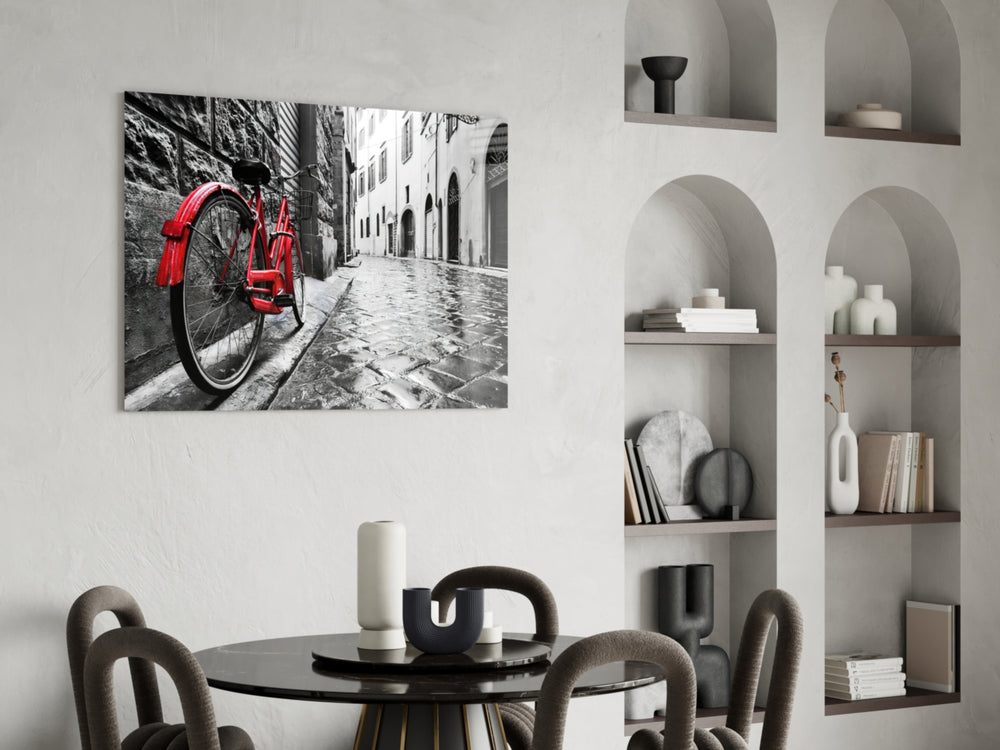 Street and Bicycle panel adding editorial calm to an office