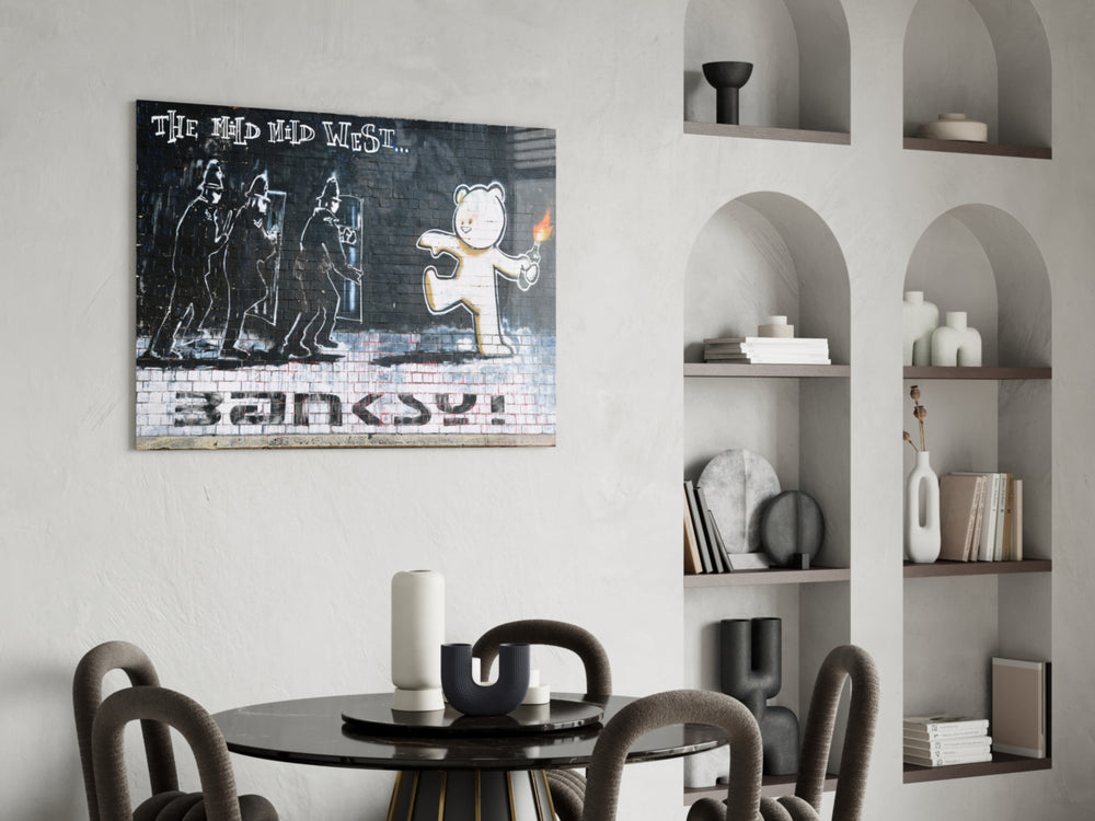 Bear's Resistance panel adding editorial wit to a man cave