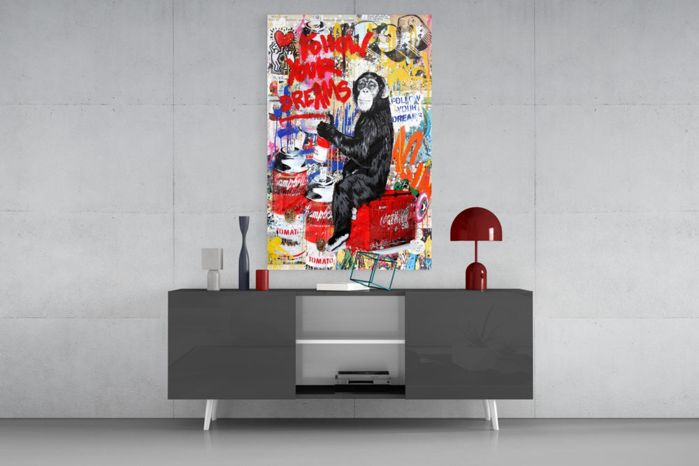 Monkey Advice panel catching screen glow to reveal its layered electricity