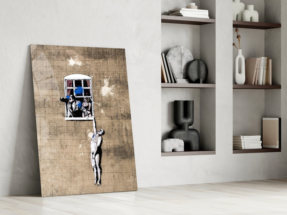 Deception glass print enhancing a living room with cinematic mood