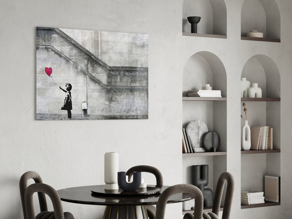 Flying Heart panel adding editorial whimsy to a kids room