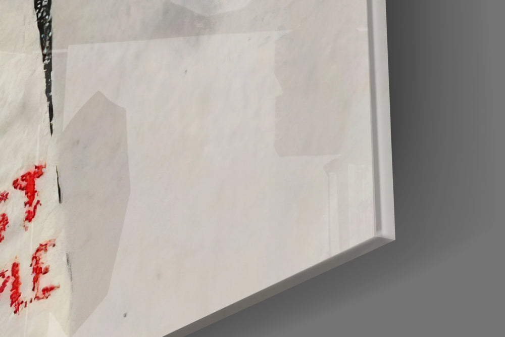 Unrelated artwork anchoring a wall with witty conscience-driven palette