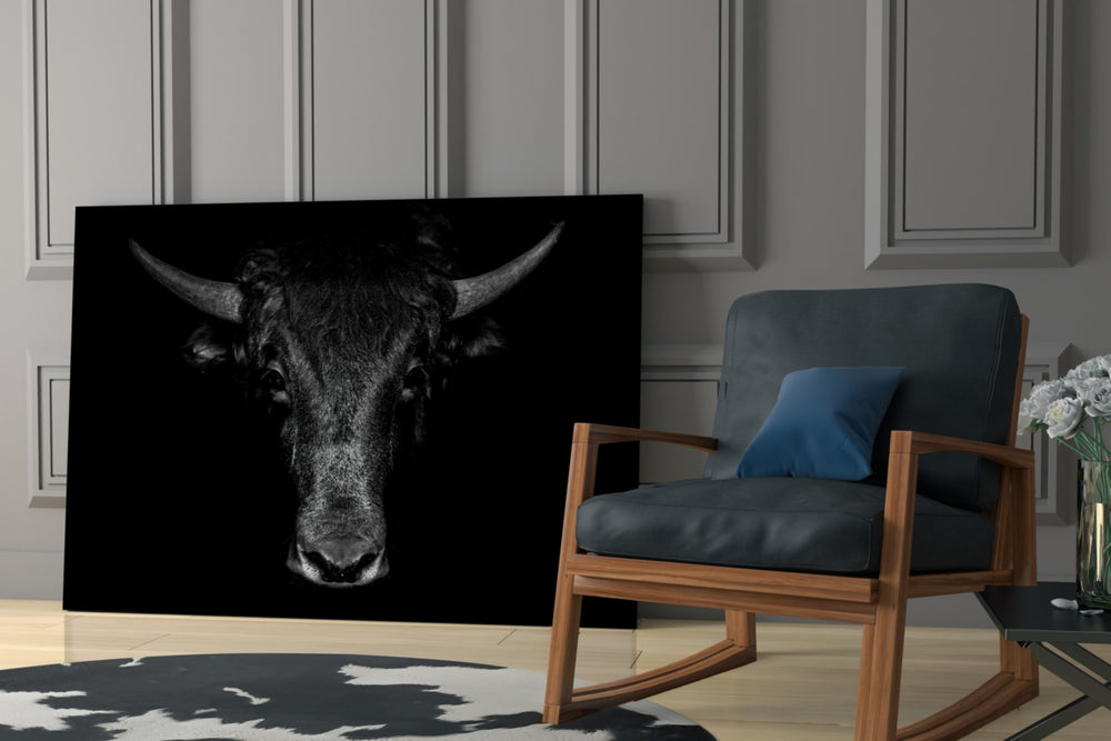 Buffalo glass print enhancing a living room with cinematic gravity