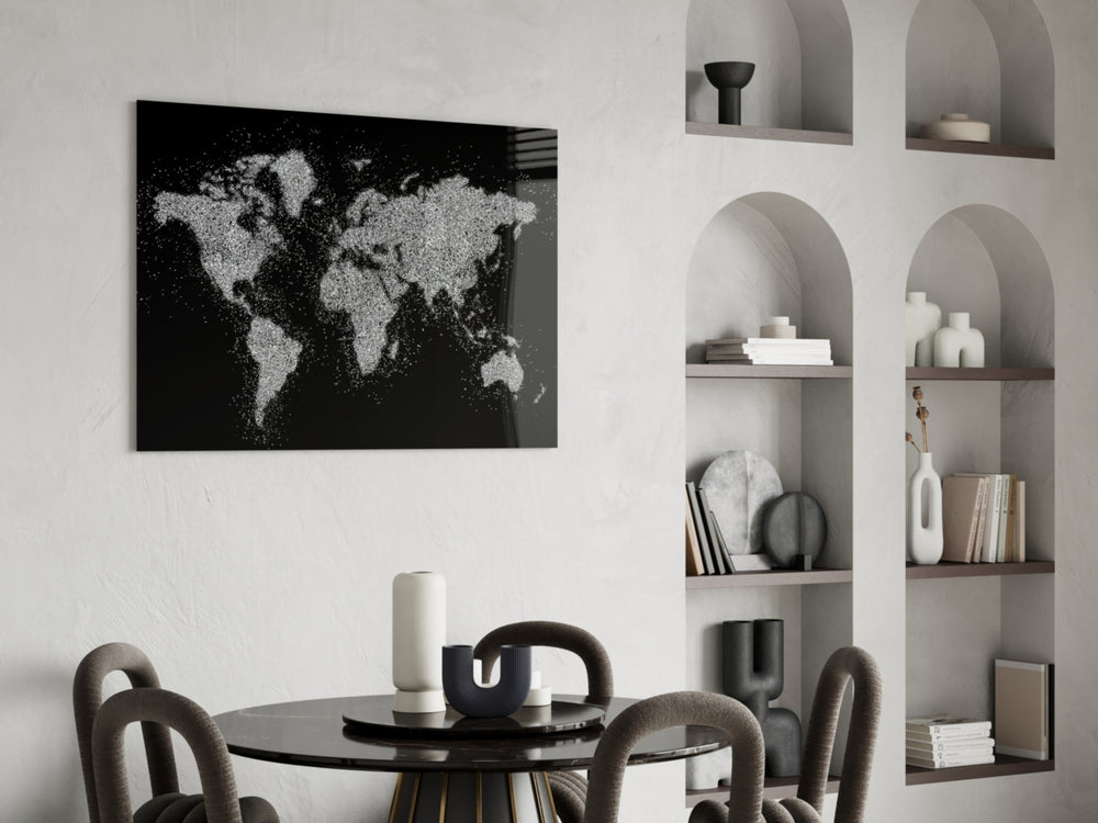 World Map panel adding editorial calm to a study