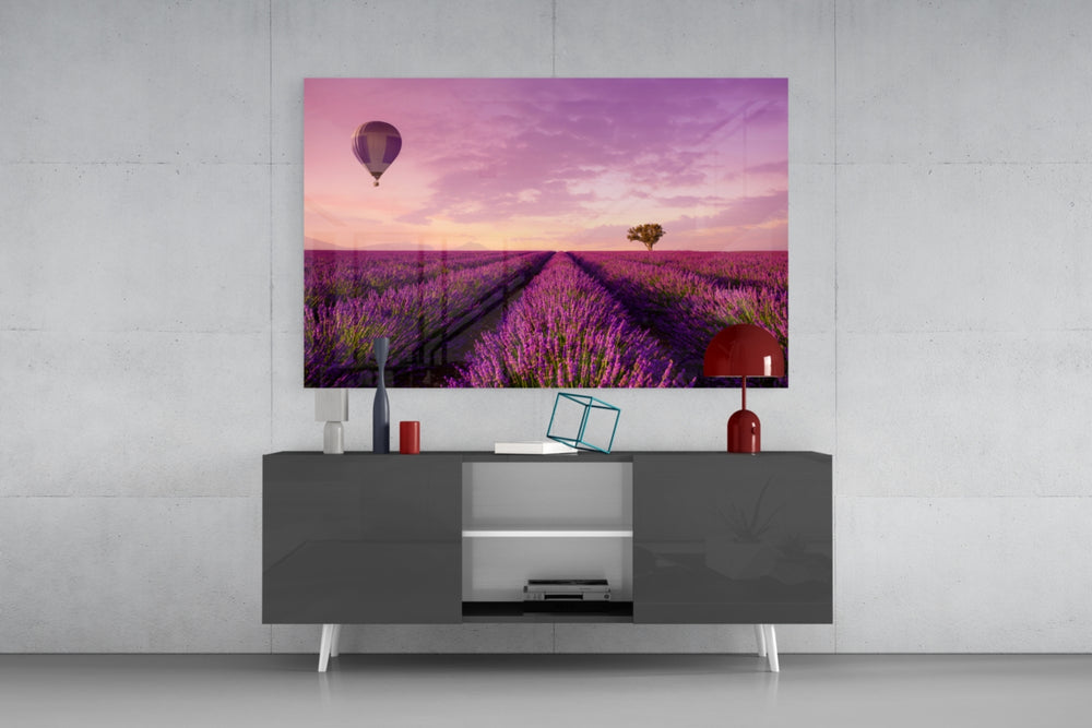 Lavender and Balloon panel catching window light to reveal its dreamy saturation