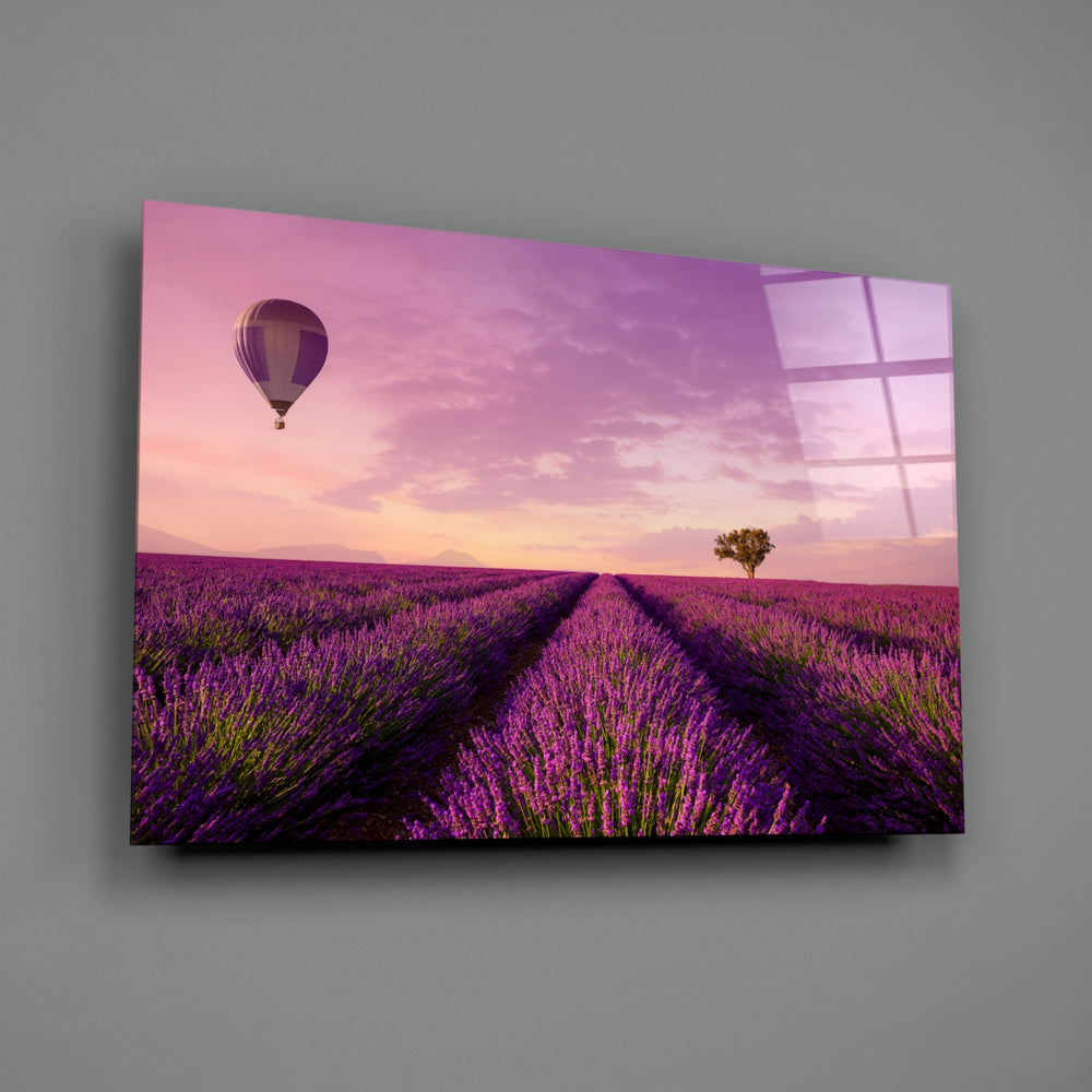 Pastoral-romantic panel bringing dreamy warmth to a contemporary bedroom