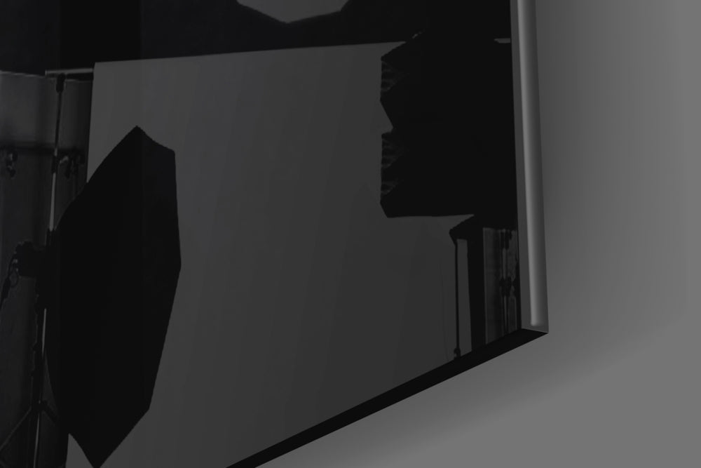 Hush and Sight artwork anchoring a wall with dark mysterious palette