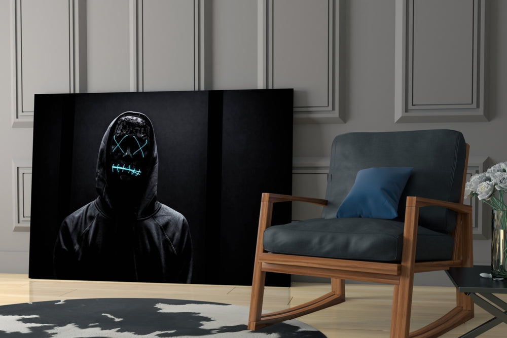 Hush and Sight glass print enhancing a gaming room with cinematic gravity