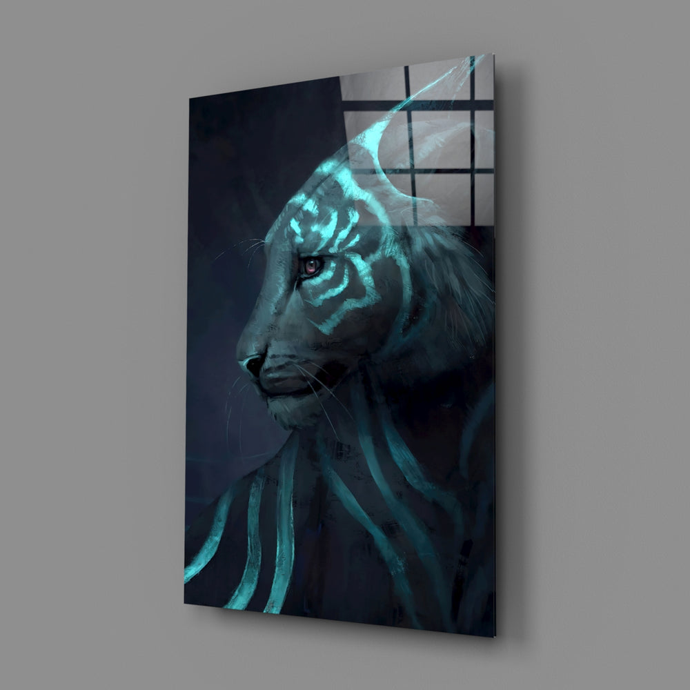 Neon-fantasy panel bringing mystical glow to a contemporary gaming lounge
