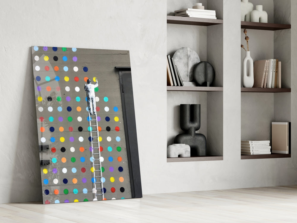 Dots glass print enhancing a living room with cinematic mood